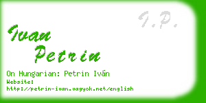 ivan petrin business card